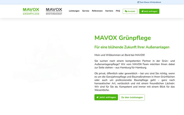 Screenshot of xn--mavox-grnpflege-6vb.de