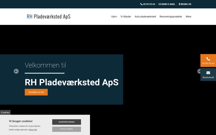 Screenshot di xn--rhpladevrksted-7ib.dk