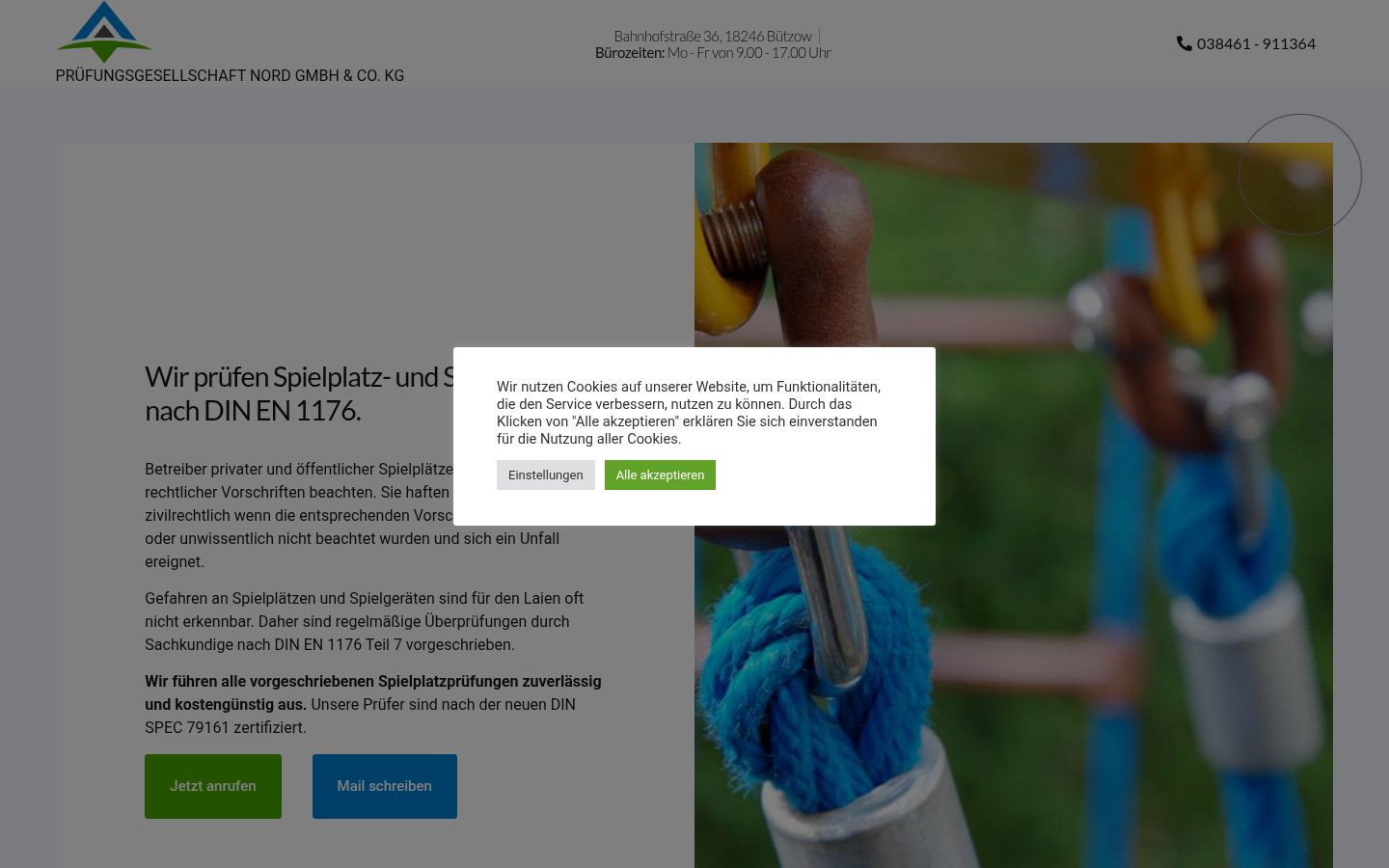Screenshot des Einwilligungsbanners vor jeglicher Interaktion