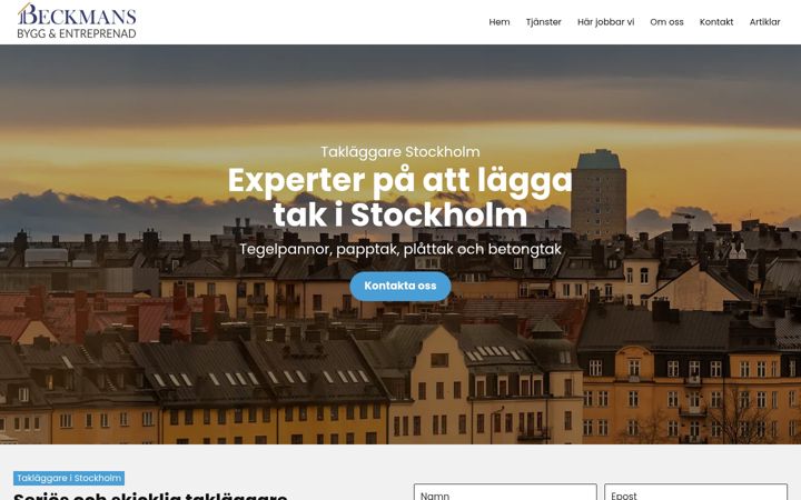 Screenshot of xn--stockholmtaklggare-xtb.se