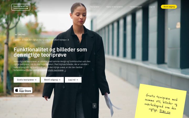 Kuvakaappaus sivustosta xn--teoriprver-6cb.dk