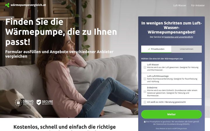Captură de ecran a xn--wrmepumpevergleich-ltb.at