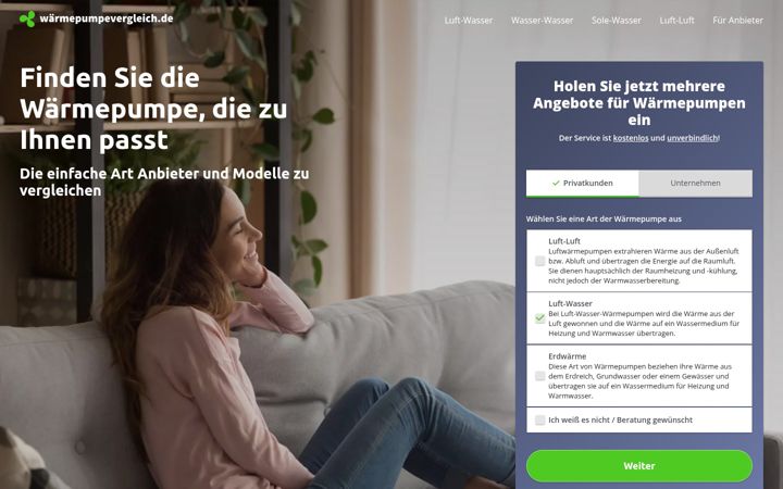 Ekrano kopija xn--wrmepumpevergleich-ltb.de