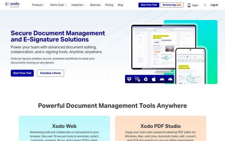 Screenshot von xodo.com