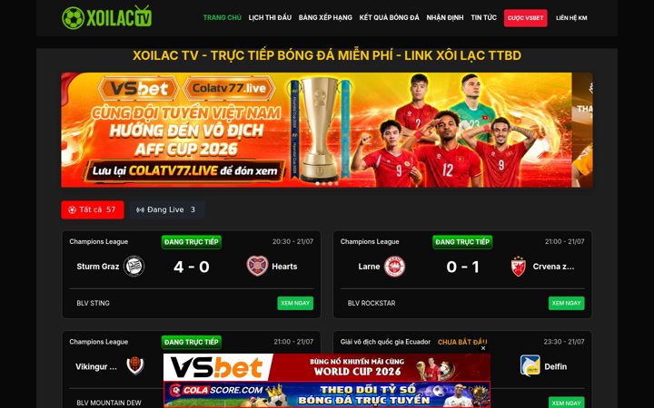 Screenshot of xoilac-link.tv