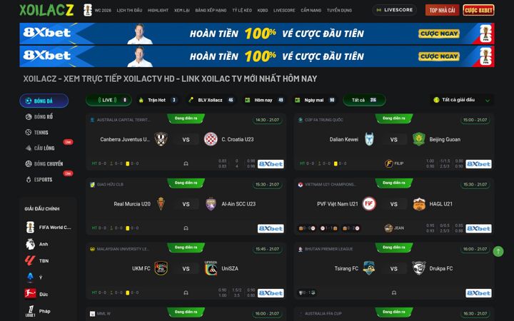Screenshot of xoilaczzzzb.tv