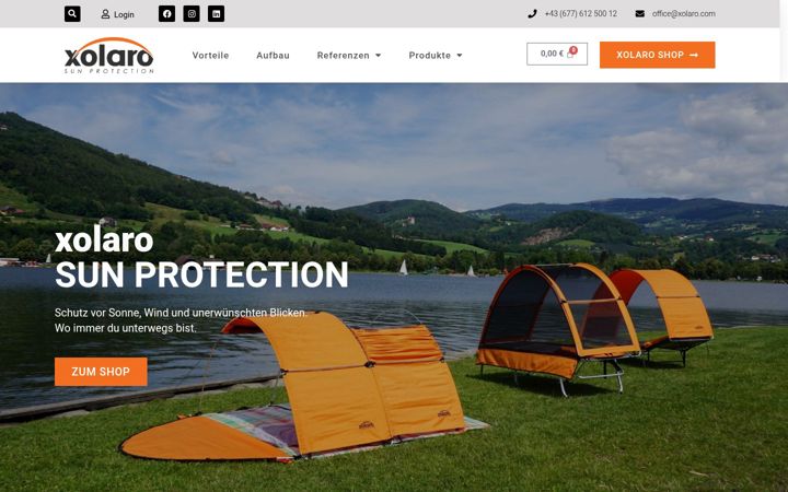 Skjámynd af xolaro.com