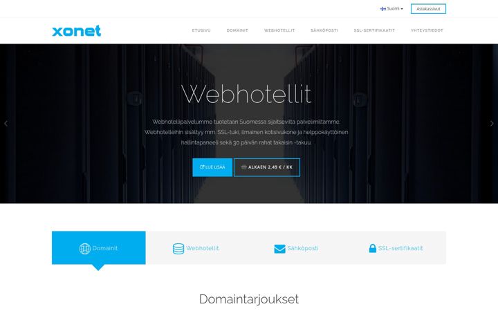 Screenshot of xonet.fi