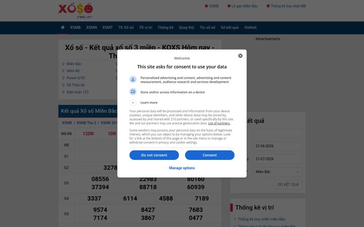 Ekrano kopija xoso.net.vn