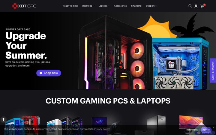 Zrzut ekranu xoticpc.com