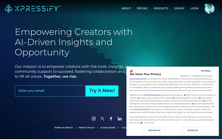 Screenshot of xpressify.com