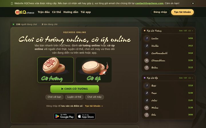 Ekrano kopija xqchess.com