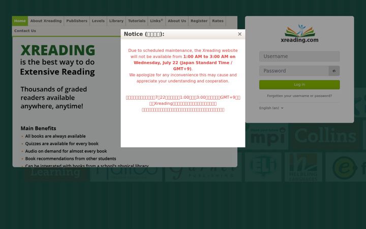 Screenshot of xreading.com