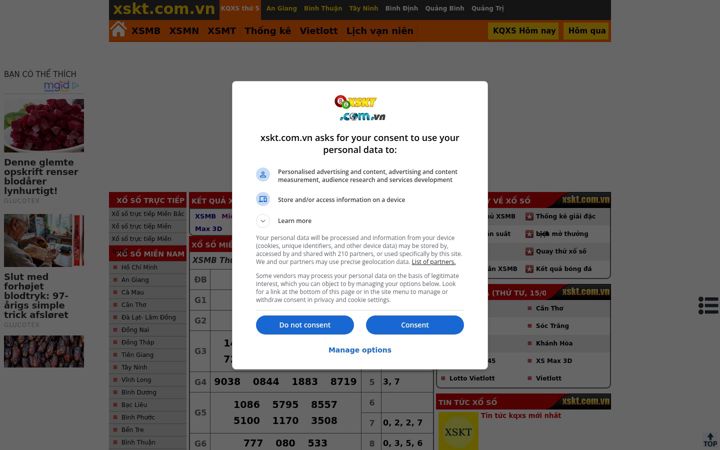 Screenshot di xskt.com.vn