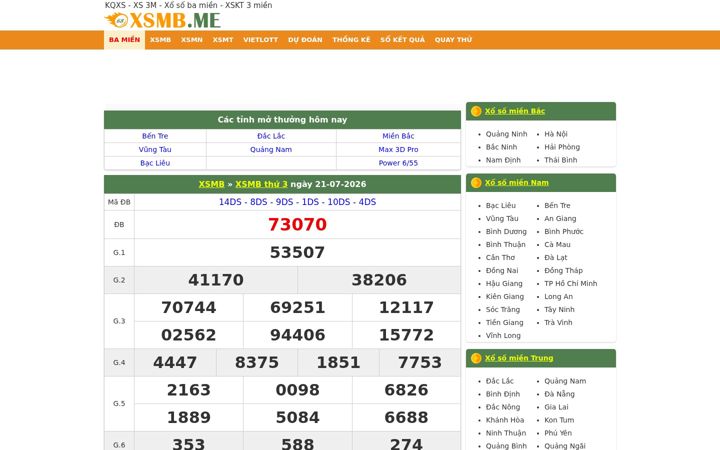 Screenshot of xsmb.me