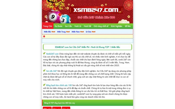 Screenshot of xsmb247.com