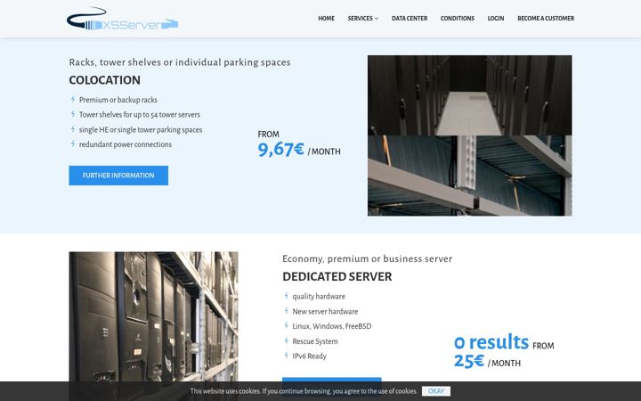 Screenshot of xsserver.gmbh