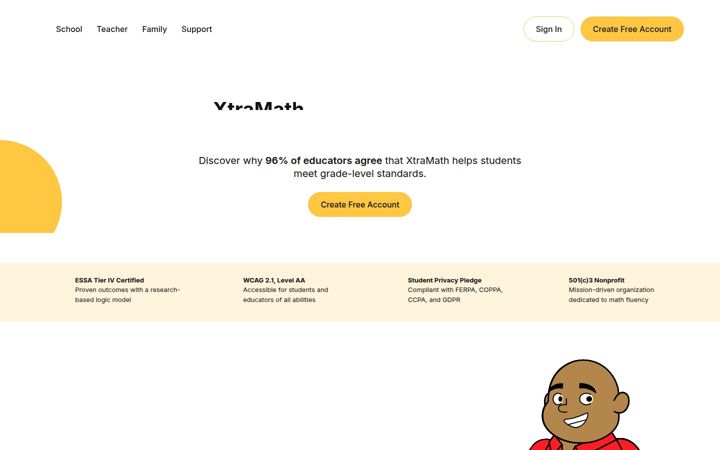 Screenshot of xtramath.org