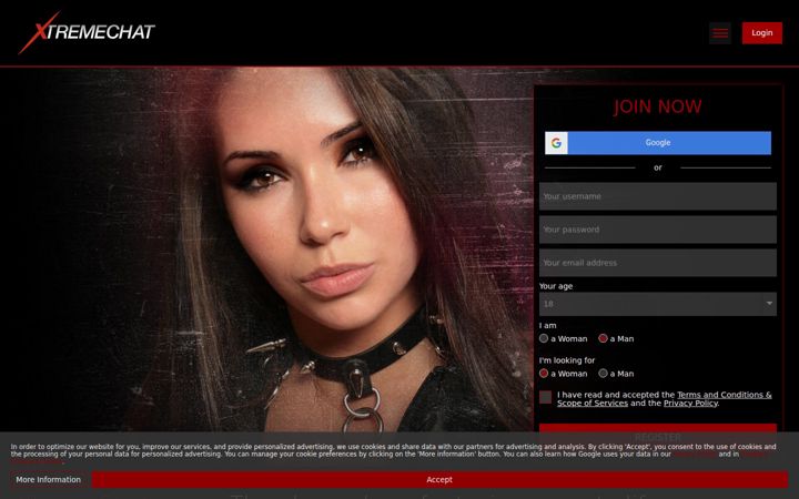 Screenshot of xtremechat.com