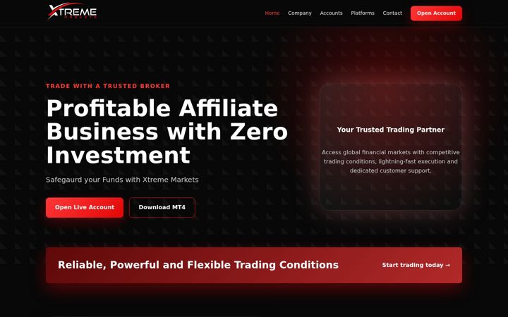 Screenshot of xtrememarkets.com