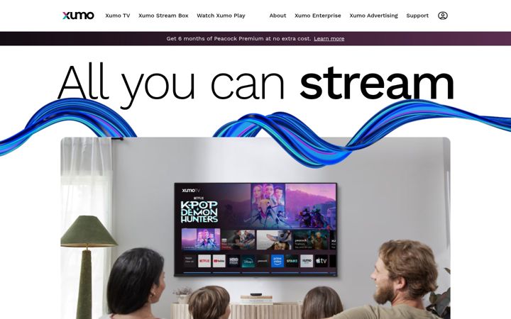 Screenshot von xumo.com