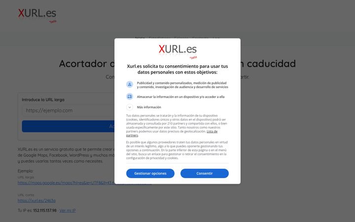 Skjermbilde av xurl.es