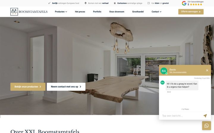 Skærmbillede af xxlboomstamtafels.nl