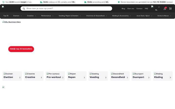 Screenshot of xxlnutrition.com