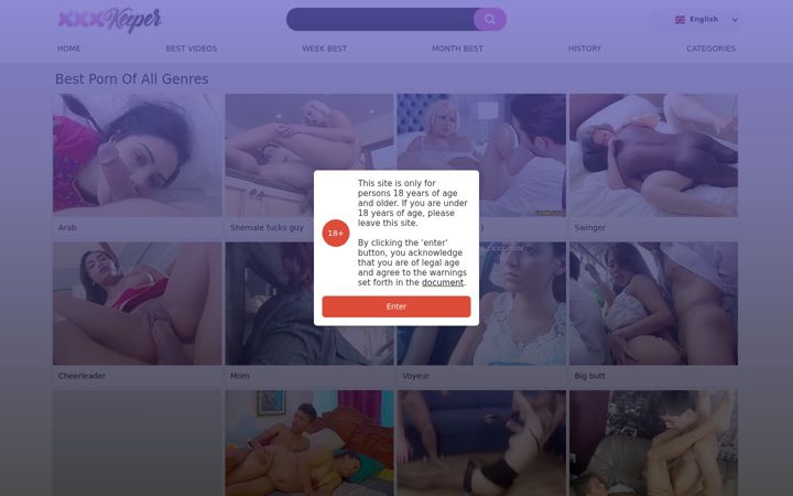 Screenshot of xxxkeeper.com