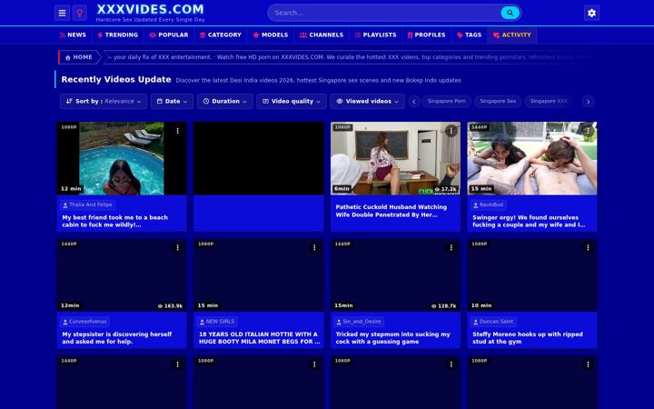 Screenshot of xxxvides.com