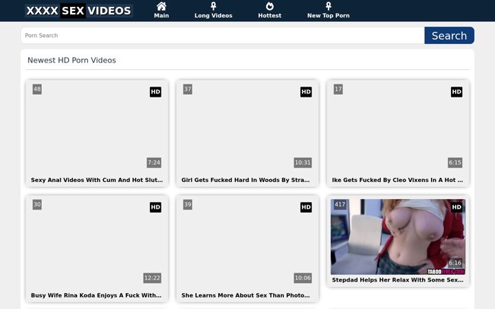 Screenshot of xxxxsexvideos.com