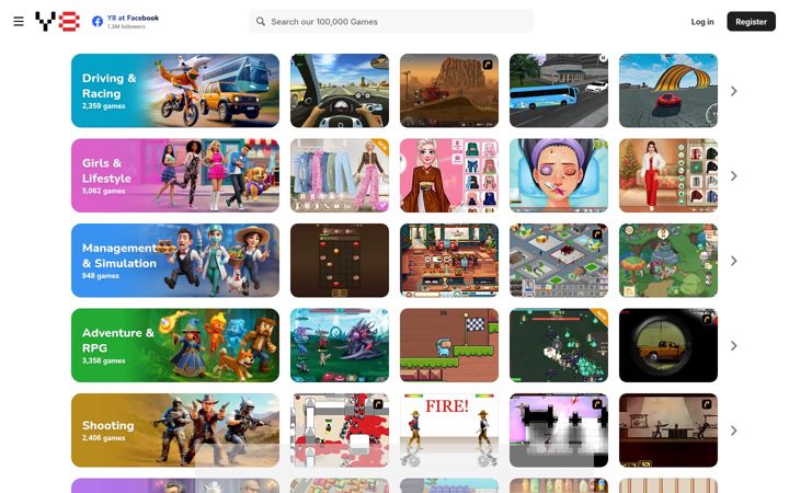 Zrzut ekranu y8.com
