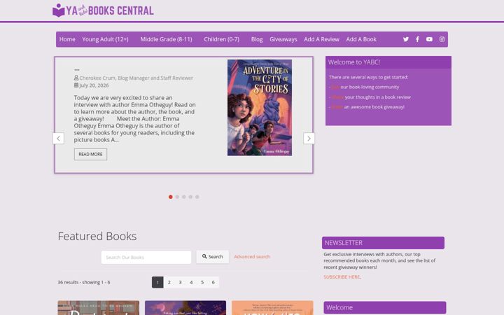 Screenshot of yabookscentral.com