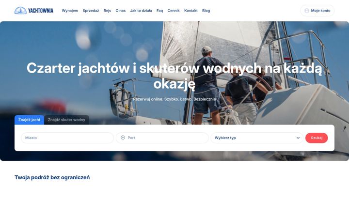 Ekrānuzņēmums no yachtownia.pl