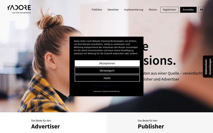 Screenshot of yadore.com