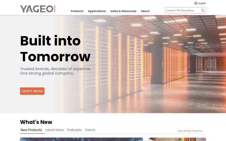 Screenshot of yageo.com