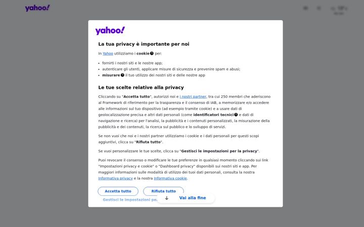 Screenshot του yahoo.it