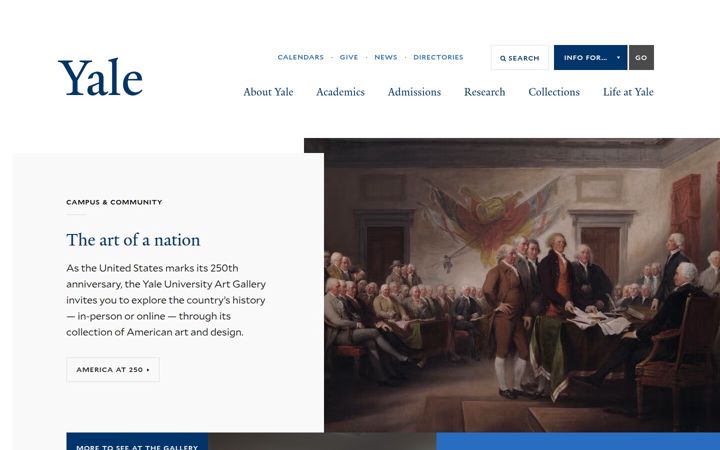 Екранна снимка на yale.edu