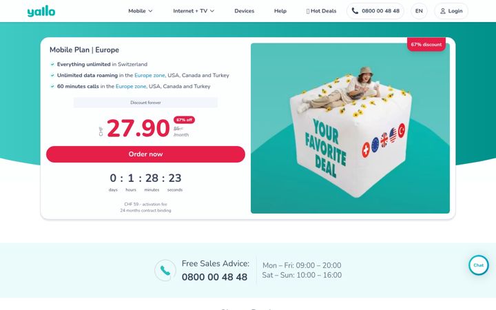 Screenshot of yallo.ch