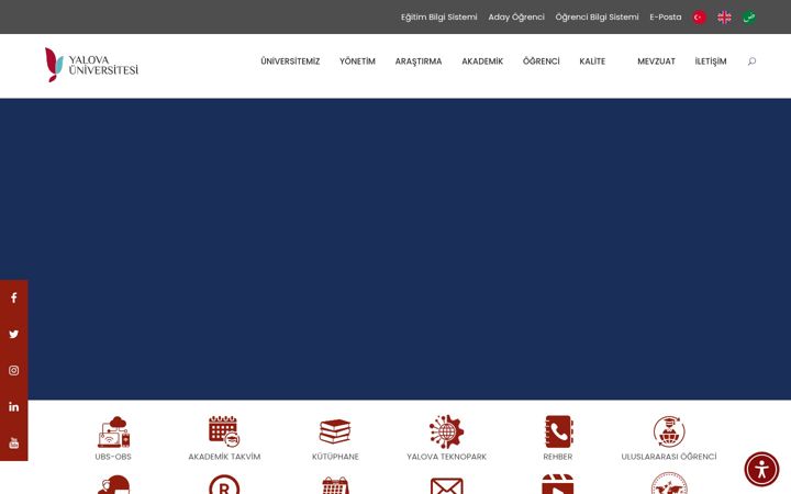 Screenshot of yalova.edu.tr