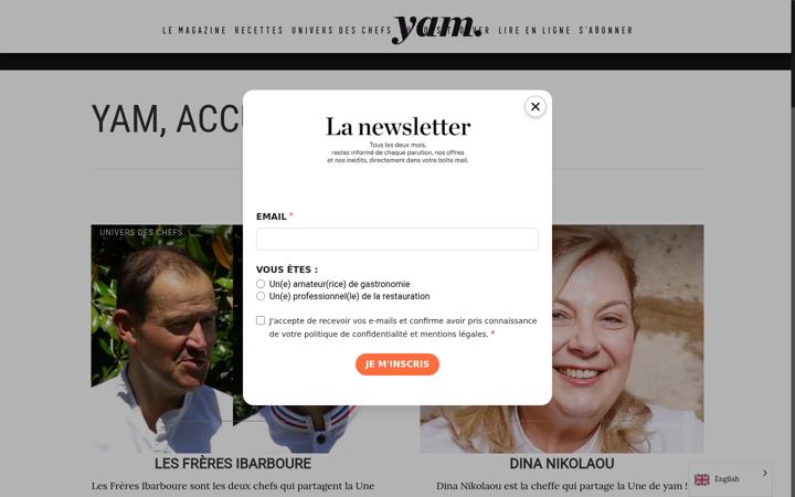 Screenshot of yam.paris