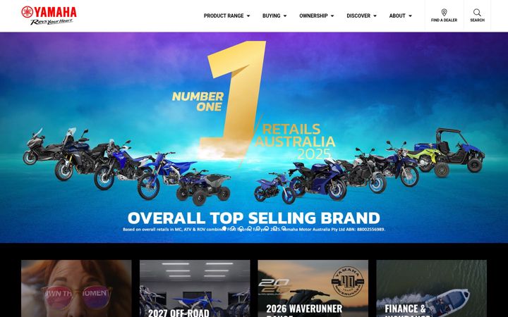 Screenshot of yamaha-motor.com.au
