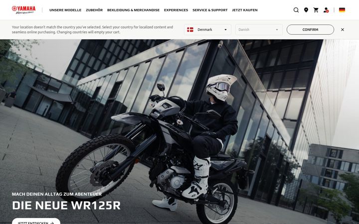 Ekrano kopija yamaha-motor.de
