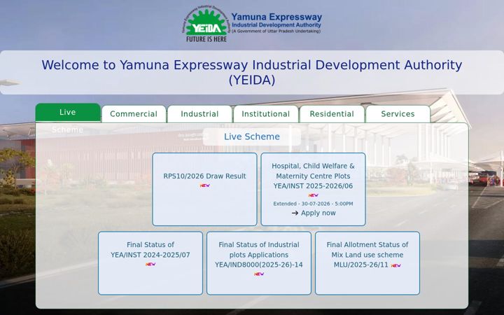 Screenshot of yamunaexpresswayauthority.com