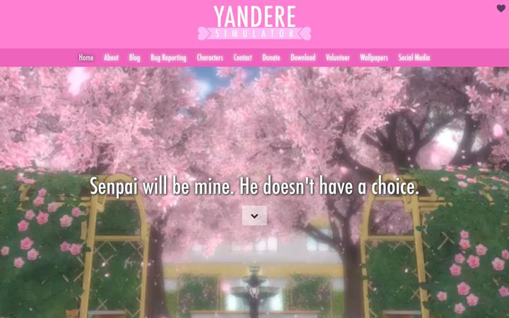 Screenshot of yanderesimulator.com