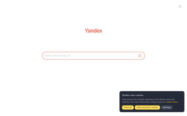 Screenshot of yandex.com