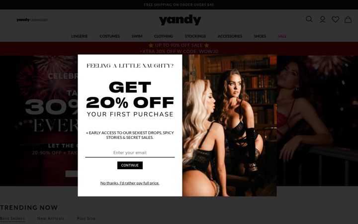 Screenshot of yandy.com