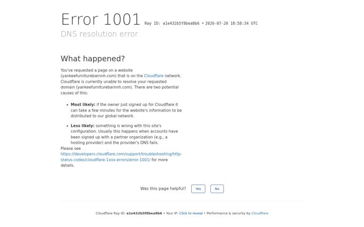 Screenshot of yankeefurniturebarnnh.com
