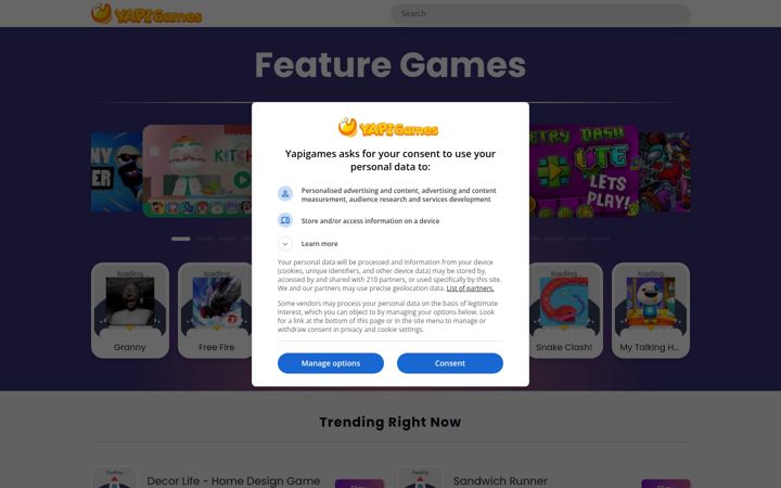 Captura de pantalla de yapigames.com