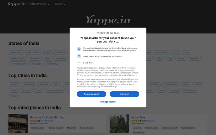 Screenshot of yappe.in